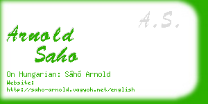 arnold saho business card