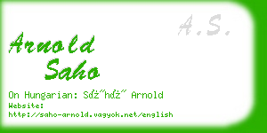 arnold saho business card